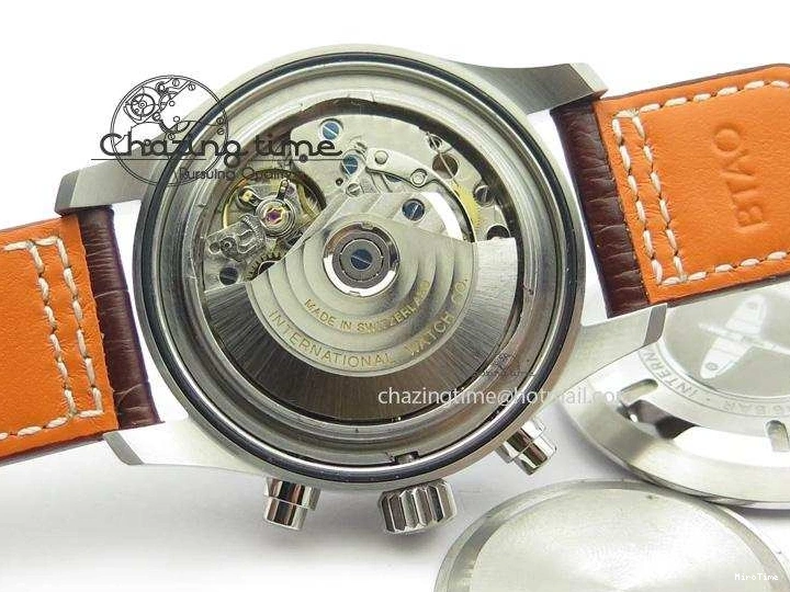 MIROTIME 0113 Youthful 2016 Pilot Chrono SS IW377719 ZF Best Edition On Brown Leather Strap A 7291